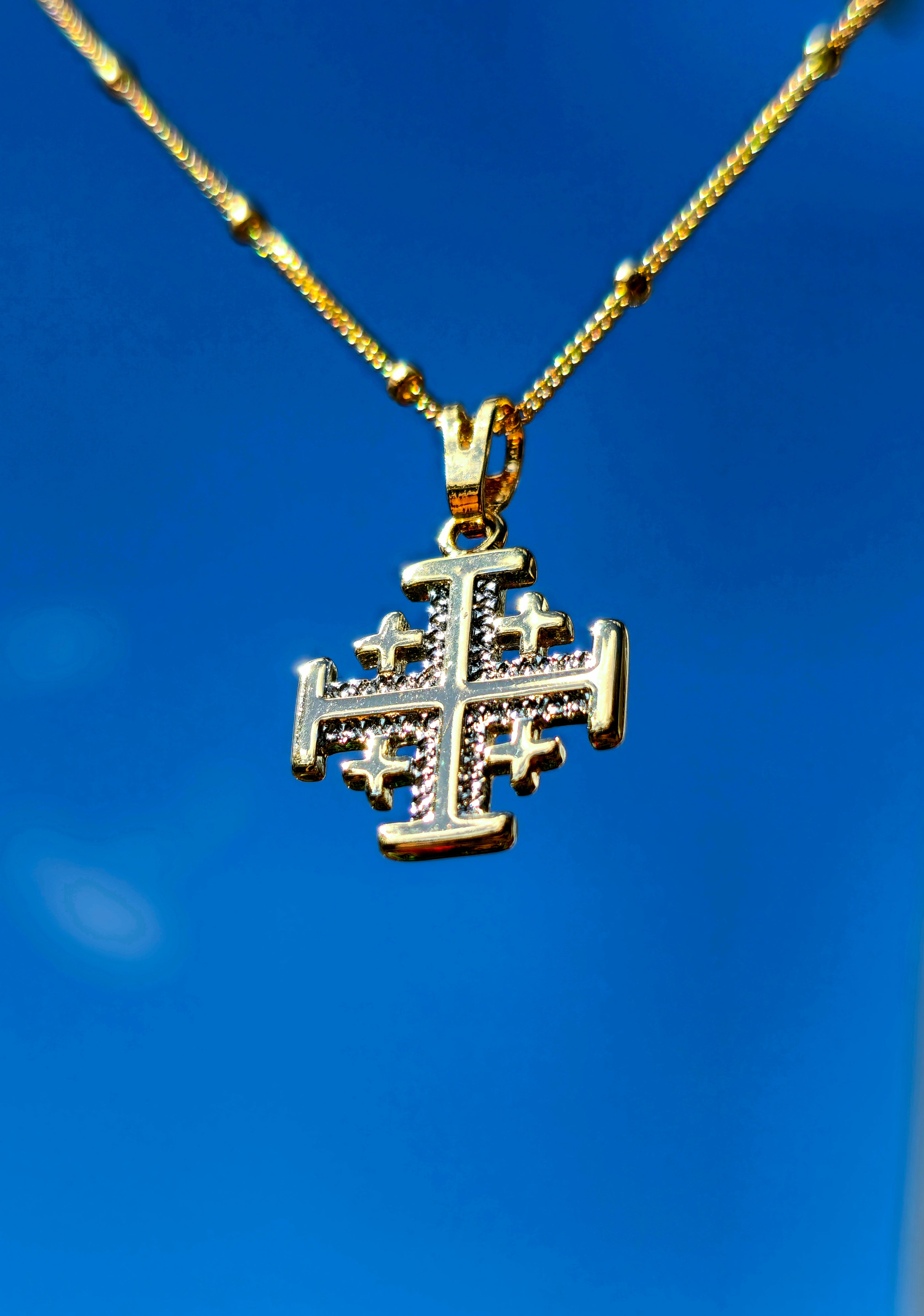 A-1299 Gold Jerusalem Cross Necklace – Crossroads Collective