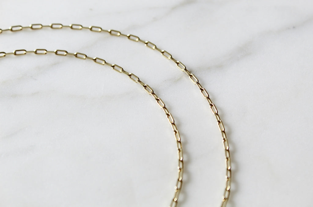 14K Gold Paperclip chain