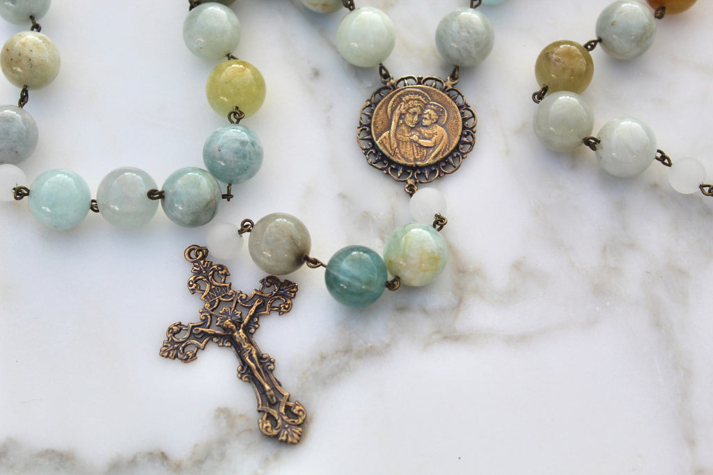 gorgeous stone rosary is larger than normal 