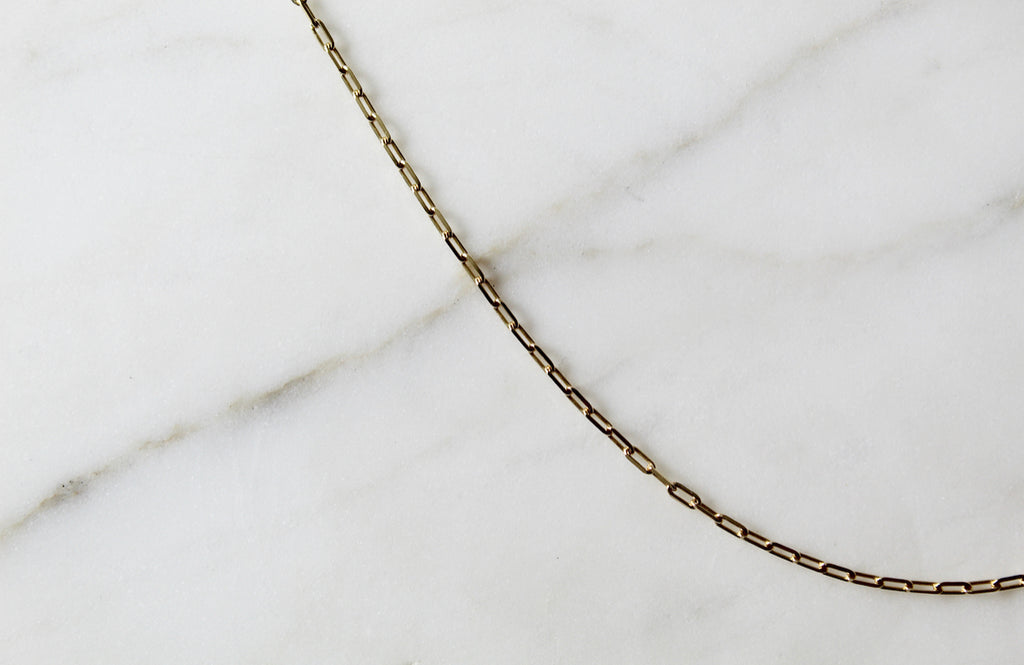 14K Gold paperclip chain necklace